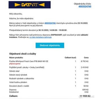Pračka Whirlpool - v dobrém stavu - za 35% původní ceny - 7