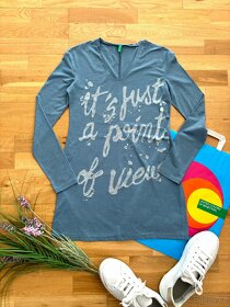 BENETTON dlouhá tunika tričko S - 7