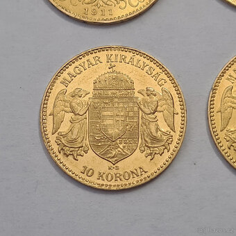 4 x zlatá R-U 10 Koruna - 7