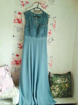 Nádherné dlouhé společenské šaty 40/42 - 7