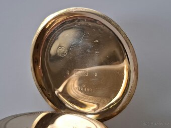 Pánské zlaté tříplášťové kapesní hodinky 14K - 7