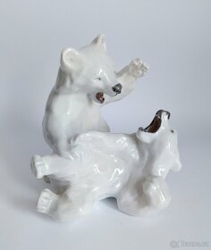 Velká porcelánová figura ledních medvědů - Kodaň - 7