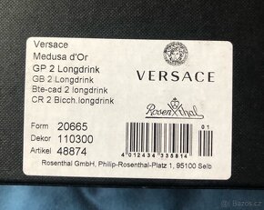 Originál sklenice VERSACE, 2ks, nové, zlacené - 7
