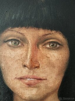 obraz DÁMA S PERLOVÝM NÁHRDELNÍKEM, olej, sign. +89 - 7