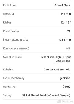 Elektrická kytara Jackson - 7