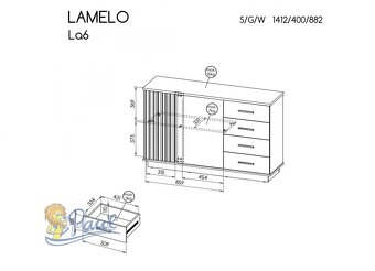 REZERVACE komodu Lamelo LA6 - ve stavu nového zboží - 7
