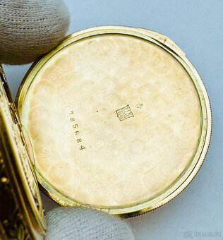 14K CELO ZLATÉ ART DECO PÁNSKÉ KAPESNÍ HODINKY IWC - FUNKČNÍ - 7