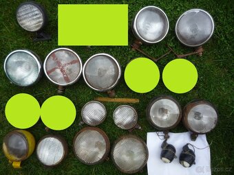 prodám stará světla na auta, zemědělské stoje. Různé druhy.. - 7