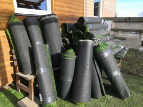 Umělý travní koberec, trávník - nové ořezy z výroby - 7
