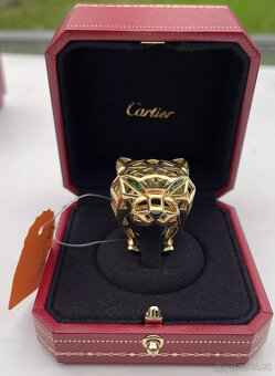Zlatý prsten Cartier Panther Tsavorite Green Granate 18kt, V - 7