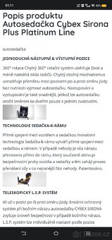 Otočná autosedačka CYBEX Sirona Plus Platinum Line - 7