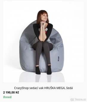 Sedací vak šedý - 7