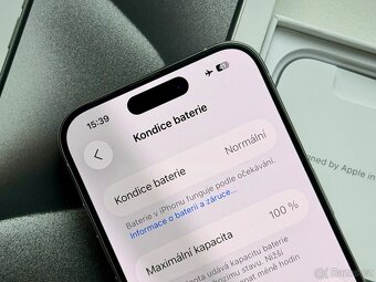 iPhone 15 Pro White Titanium BATERIE 100% TOP - 7