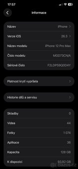 Prodám Apple 12 pro max 128GB Graphite - krásný stav - 7