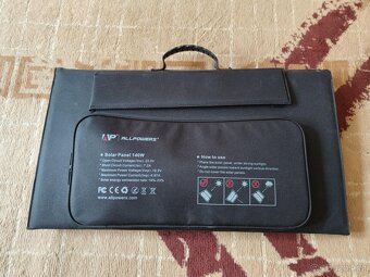Solární panel Allpowers 140W, skládací, cestovní, 3x usb,MC4 - 7