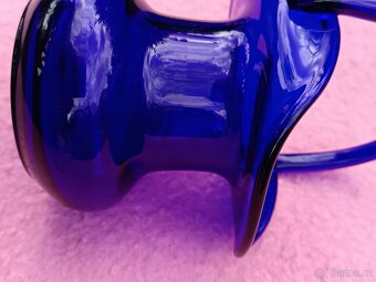 Skleněný modrý košík - 7