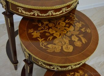 Zámecké intarzované stolečky - set - 7