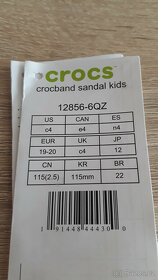 Prodám dětské sandálky CROCS CROCBAND - 7