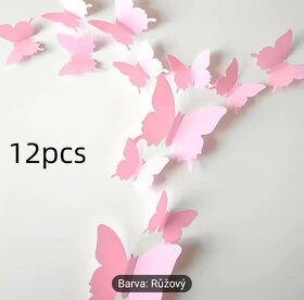 NOVÉ ZBOŽÍ - 3D motýlci - růžové sady - 7