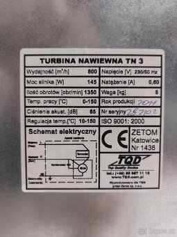 krbový ventilátor DARCO 800 m3/h, 150 mm, 145 W - 7