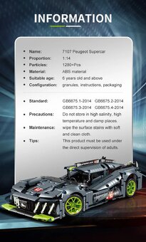 Stavebnice Peugeot Supercar kompatibilní s LEGO - 7