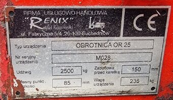 Otočné zařízení na vysokozdvižné vozíky + VIDLE - 7
