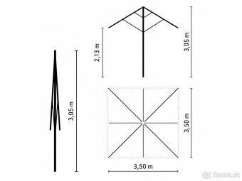 Velky pivovarsky slunecnik 3,5x3,5 m - 7
