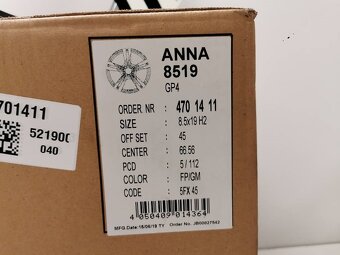 Mercedes A, B? CLA, GLA alu kola R19 5x112 ET45 - 7