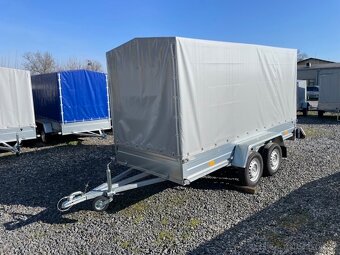 Přívěsný vozík dvouosý 345x145 cm, plachta, 750kg, 130km/h - 7