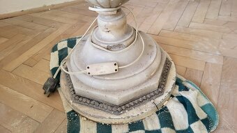 Starožitna veliká lampa mramor originál veliké stínítko - 7