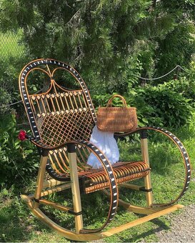 Houpací proutěné křeslo - 7