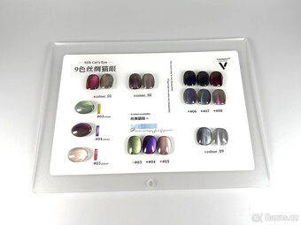 Vzorník barev – gel lak Cat Eye, 9 odstínů - 7