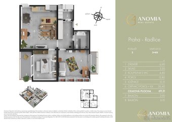 Prodej bytu 3+kk, 78 m2 - Praha - Radlice, ev.č. 00382 - 7