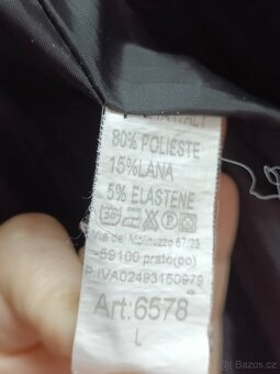 Dámský zelený zimní kabát s vlnou a kapucí, vel. L/XL - 7