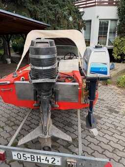 Člun / loď HILLE Classic + 2x motor (65HP +4HP) + Vozík s TP - 7