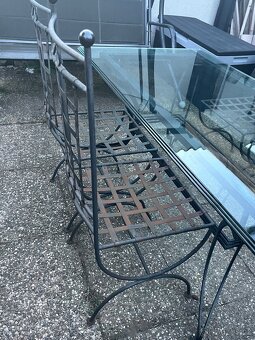 Masivní kovaný zahradní set - stůl plus 4 židle - 7