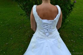 Bílé svatební šaty vel. 36/38 + spodnice zdarma - 7