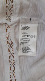Bílý top s krajkou H&M - 7
