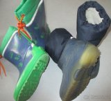 Zelenomodré holiny -gumáky TCHIBO a pogumované teplé sněhule - 7