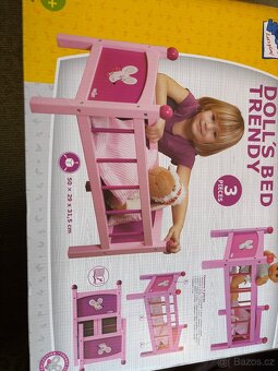 Postýlka pro panenky-drevena 50cm - 7