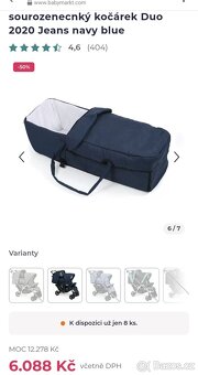 Sourozenecký kočárek Duo 2020 jeans navy blue - 7