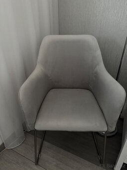 Sametová židle s podruckami - 7