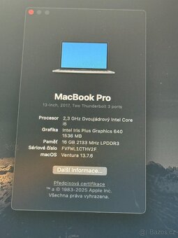 ZÁRUKA / MacBook Pro 13" i5 2,3GHz/16GB Ram/512GB SSD - 7