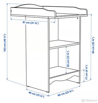 Přebalovací pult / přebalovací komoda / knihovna - 7