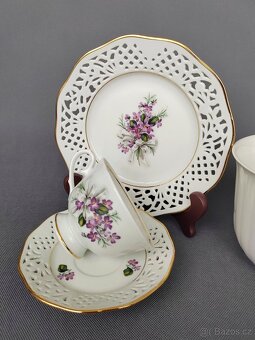 Nádherná porcelánová sada s květinovým dekorem od Schumann - 7