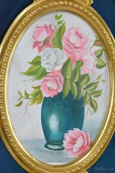 Zámecký obraz - Zátiší - olej na desce - 7