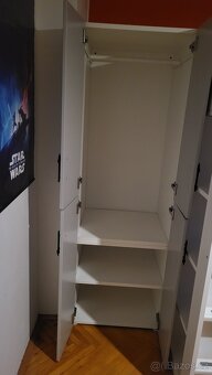 Vyvýšená postel IKEA se skříní a psacím stolem, šatní skříň - 7