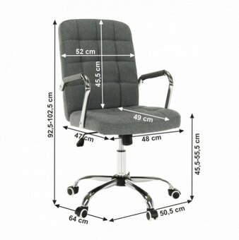 Kancelářské křeslo, kancelářská židle, šedá, MORGEN - 7