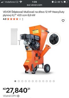 Štěpkovač 8,6 kW - 49,5 mm - 7