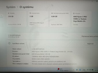 HP EliteBook 745 G6/AMD Ryzen 5 PRO 3500U/8GB/250GB s chybou - 7